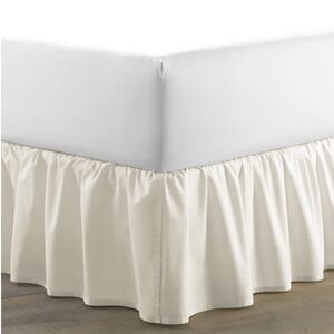 Laura Ashley Elegant White Bed Skirt 100% Cotton -King Size